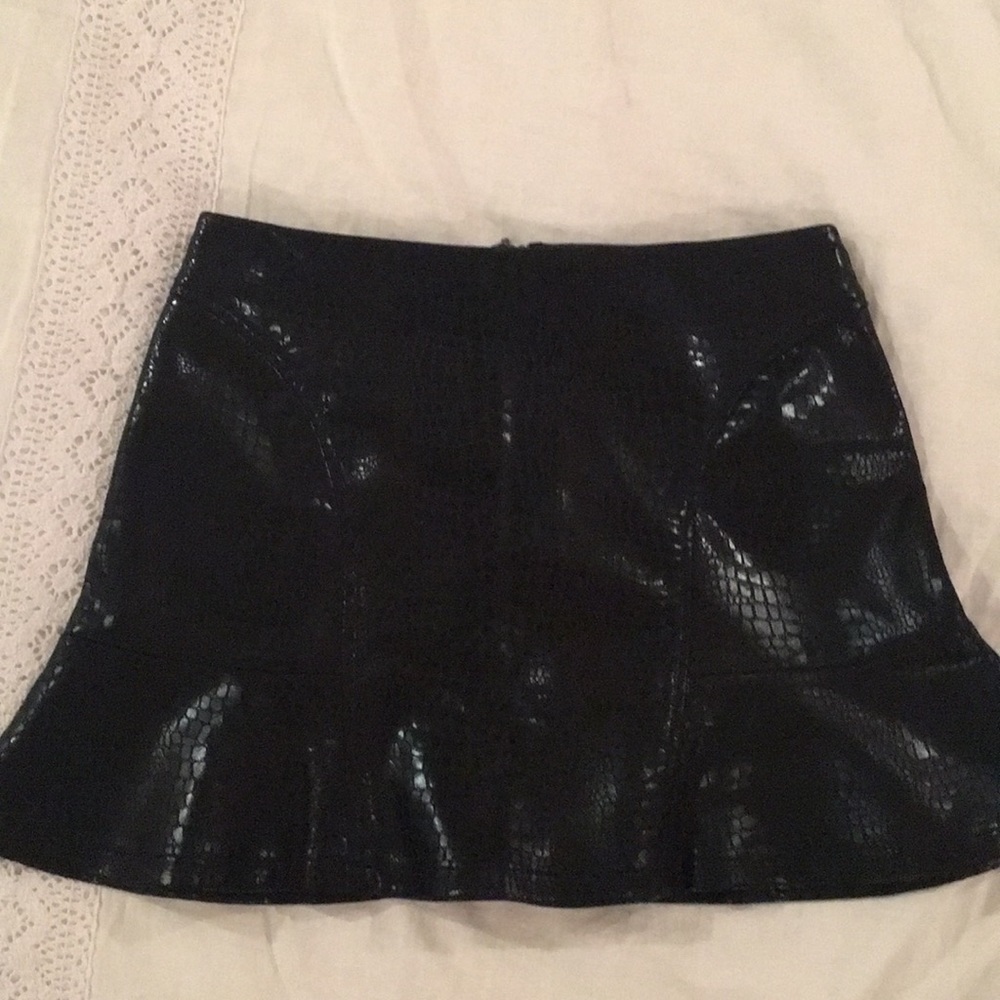Tobi Black Snakeskin Skirt